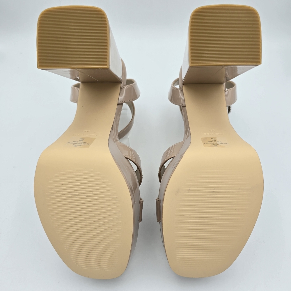 Nine West Joya3 Block Heel Ankle Strap Sandals, Nude, like-new, Size 9M - Picture 11 of 16